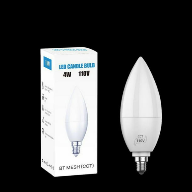 E14 Candelabra LED Light 60 Watt Equivalent, 550 Lumens, Daylight 5000K, Decorative Candle Base, Filament Clear Glass, Non-Dimmable