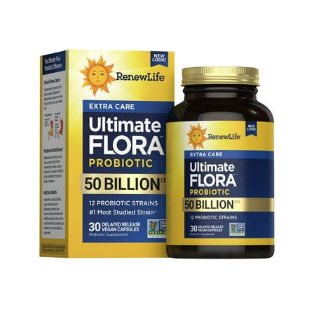 Ultimate Flora Probiotic Capsules | 50 Billion CFU | 30 Count | by Renew Life