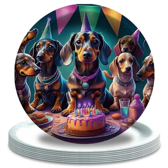 Dachshund Paper Plates Birthday Decorations Party Supplies Tableware Disposable Dinnerware