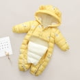thumbnail image 2 of Girls Romper Baby Warm Hooded Snowsuit Jumpsuit Down Coat Romper Padded Outwear Jacket Snow Wear Ovralls 12 Months-18 Months, 2 of 4