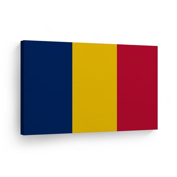 Smile Art Design Chad Flag Canvas Wall Art Print Country Flags Office Living Room Dorm Bedroom Kitchen Man Cave Sports Club Bar Decor Modern Home Decor Ready to Hang Made in USA - 8x12