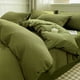 thumbnail image 5 of Juego de cama de cuatro piezas de tela de sarga con diseño de gofres en color liso: funda nórdica, sábana bajera y funda de almohada., 5 of 6