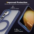 thumbnail image 6 of for Samsung Galaxy S24 Case with 360°Rotatable Magnetic Ring Stand, Compatible with Mag-Safe [Military Grade Drop Protection] Translucent Slim Phone Case for Samsung Galaxy S24,6.2",Blue, 6 of 14