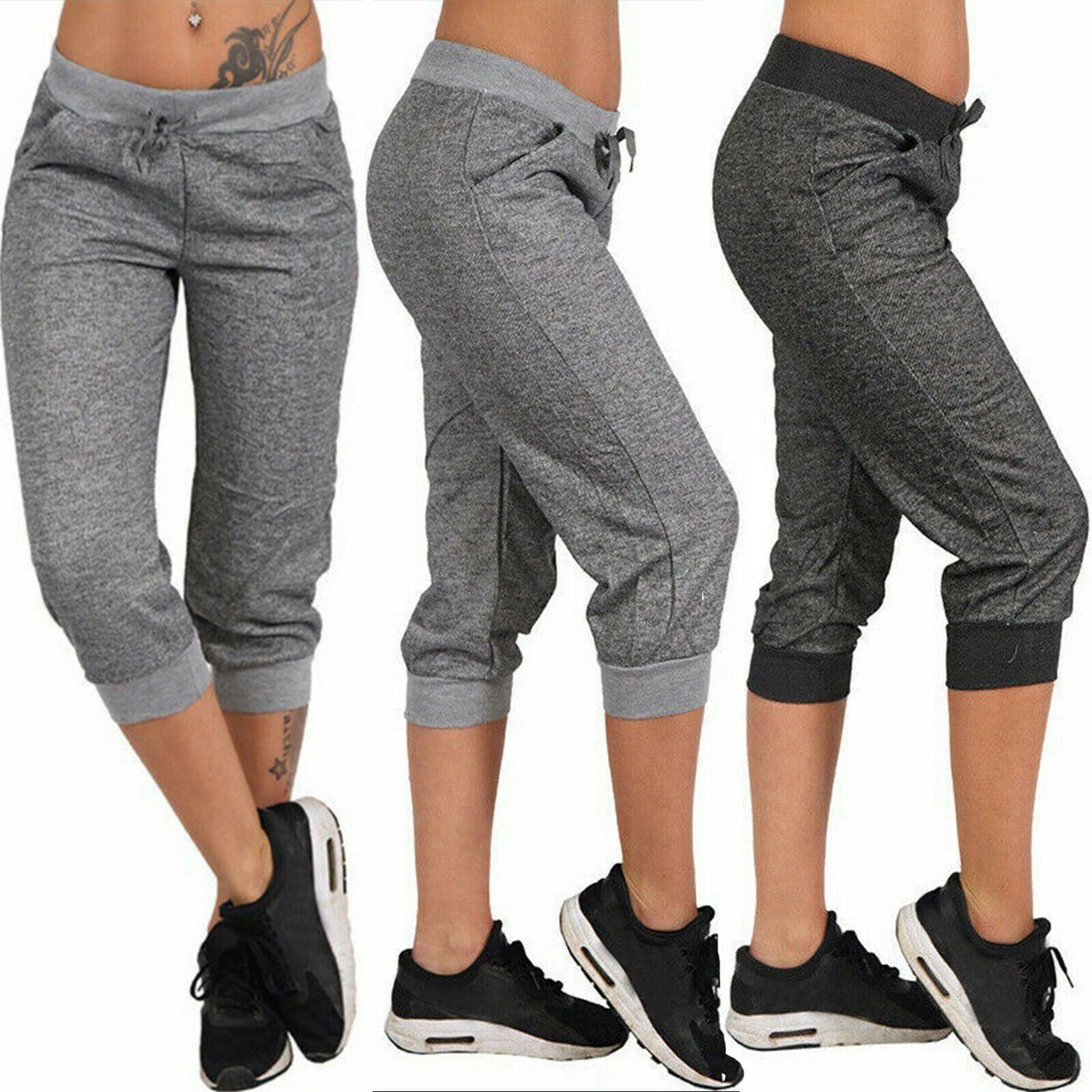 Women Sweatpants Capri Pants Jogger Running Yoga Fitness Pants Sports Trousers