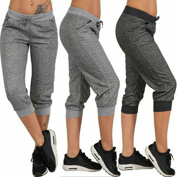 Women Sweatpants Capri Pants Jogger Yoga Fitness Pants Running Sports  Trousers 