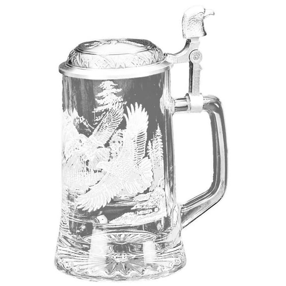James Meger German Glass Bald Eagle Beer Stein