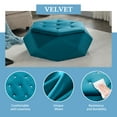 thumbnail image 6 of Velvet Diamond Tufted Storage Ottoman, Multi-Functional Seating Footrest, 6 of 11