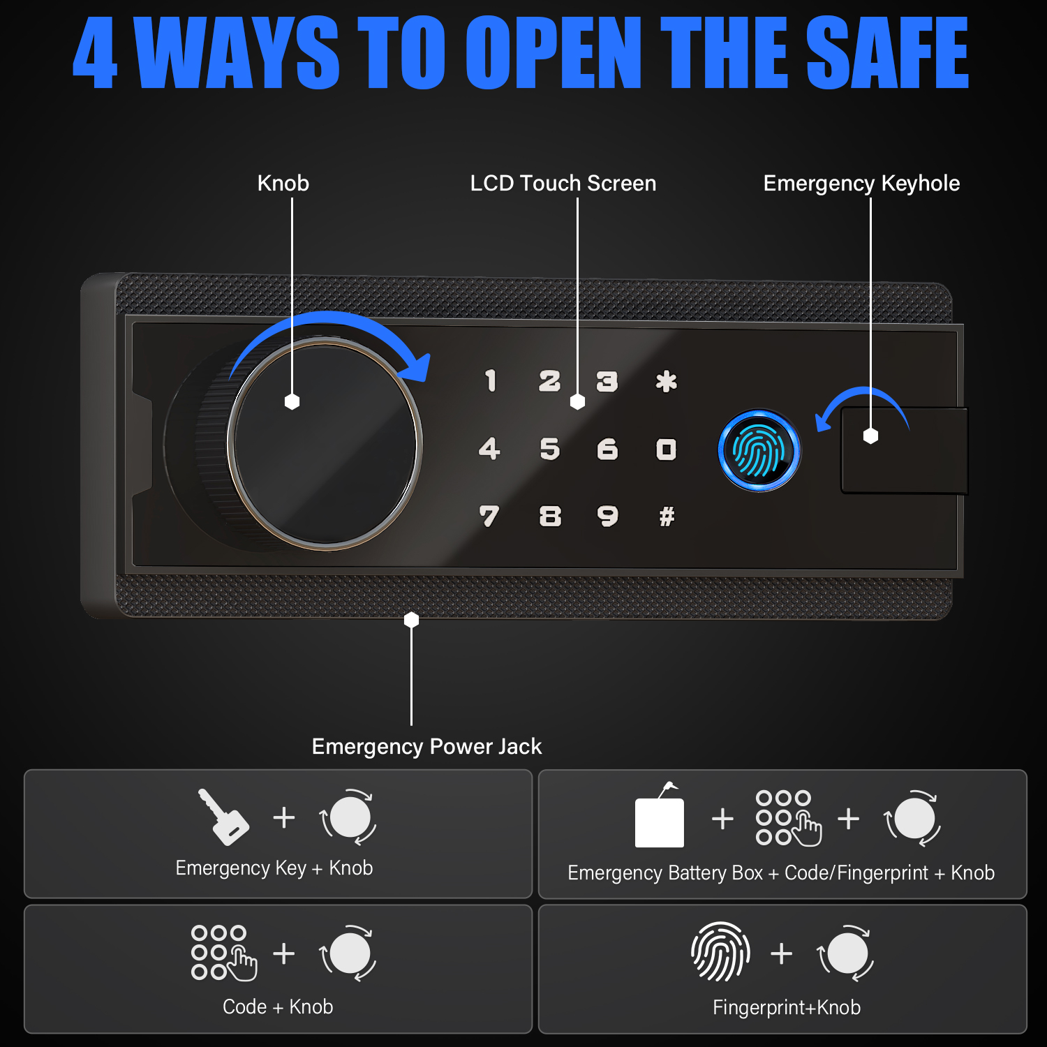 Kavey 10-12 Biometric Gun Safe for Shotguns and Pistols, Large Unassembled Fingerprint Long Gun Safes, Shotgun Safe with Backlit Keypad & Mute Mode, Removable Shelves & Adjustable Ammo Box