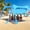 Sky Blue, variant on PNKKODW Beach Tent Sun Shelter UPF 50+UV Protection, 10x10FT Pop Up Shade Beach Canopy with 8 Sandbags, 4 Stability Poles, Beach Mat, Sideshade, Outdoor Sun Shade for Camp Backyard Picnics, Navy Blue