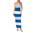 thumbnail image 5 of Caoirhny Womenacute;s Bodycon Tube Dress, Sleeveless Strapless Contrast Color Ribbed Knit Long Dress, 5 of 9
