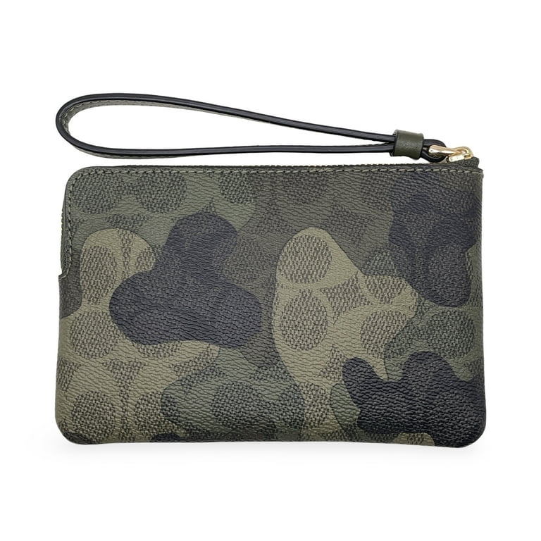 Coach Women's Small Corner Zip Wristlet in Signature Camo Print