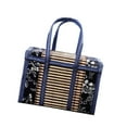 thumbnail image 4 of Cesta tejida de bambú, cesta de regalo con asas dobles, asa , cesta de picnic, cesta de almacenamiento de alimentos versátil para fiestas, azul, 4 of 9