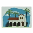thumbnail image 1 of Spanish Cutting Board, Old Fashioned Mediterranean Cottage House with Palm Trees Latin Architecture Print, Decorative Tempered Glass Cutting and Serving Board, in 3 Sizes, by Ambesonne, 1 of 2