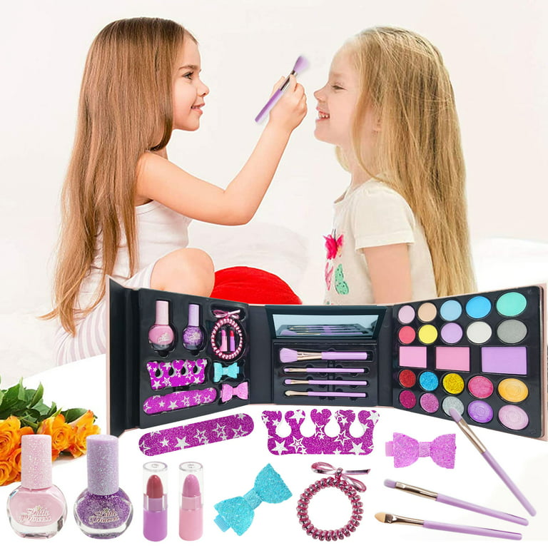 Kids Makeup Kit for Girl - Kids Makeup Kit Toys for Girls 48Pcs Washable  Real Make-up Kit Toy for Little Girls, Toddler Make up & Non-Toxic Cosmetic