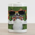 thumbnail image 2 of Pride Ceramic Toothbrush Holder, Funny Face Gay Dog Lying on Grass Peace Signs and Giant Sunglasses Humor Print, Decorative Versatile Countertop for Bathroom, 4.5" X 2.7", Multicolor, 2 of 4