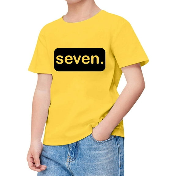 Big Kid Shirts For Teen Kids Girls Child Short Sleeve Prints T Shirt Trendy Girls Fans Present Tops Tube Top for Cheer Half Tops Traditional Tight Transfer Kids 12-13 Years Yellow