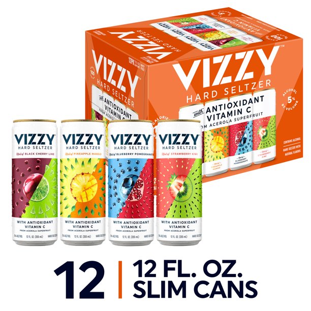 Vizzy Gluten Free Hard Seltzer Variety Pack, Seltzer 12 Pack, 12 FL OZ