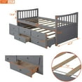 thumbnail image 6 of Harper & Bright Designs Twin Captain Bed Storage Daybed with Trundle and Drawers for Boys Girls and Adults, Gray, 6 of 13