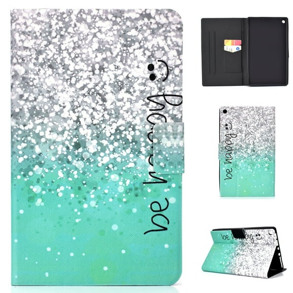 Kindle Fire 8-inch 2016/ 2017/ 2018 Case, Allytech Smart Folio Stand Wallet Shell Cover with Auto Sleep Wake Feature for Amazon Kindle Fire 8"(6th/ 7th/ 8th Gen, 2016/ 2017/ 2018 Version), Green Sand