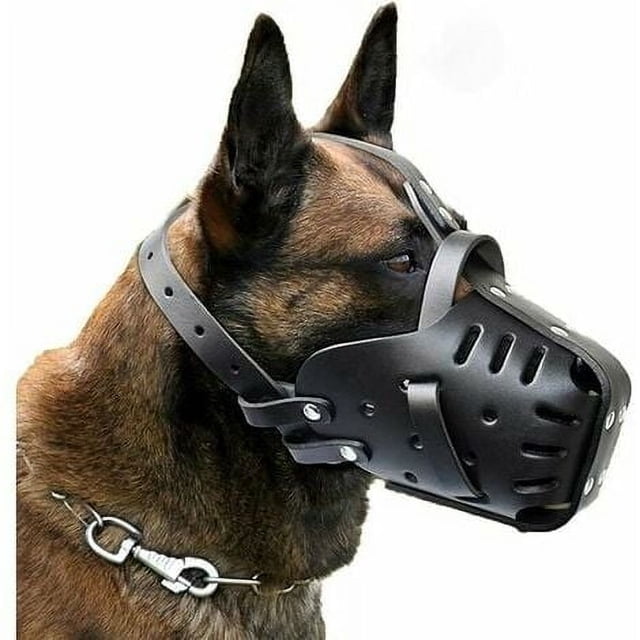 Bozales de cuero Doberman Bozales de defensa para mascotas Perros medianos y grandes Máscaras antimordidas Entrenamiento para perros