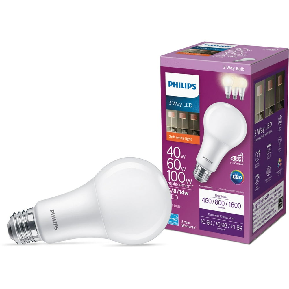 Philips A21 Medium 3Way LED Light Bulb