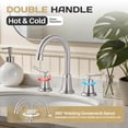 thumbnail image 4 of WOWOW 8 in. Widespread Double Handle Bathroom Faucet in Brushed Nickel, 4 of 9
