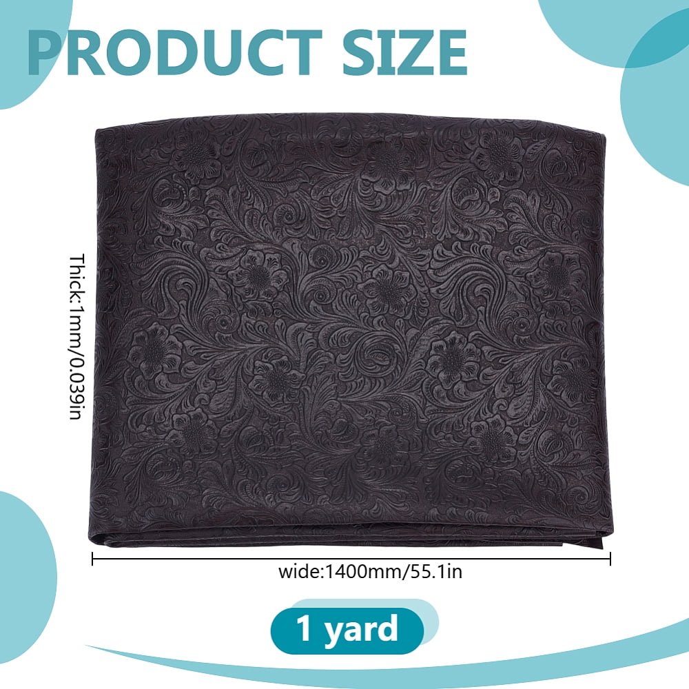 1 Yard Phoenix Pattern PVC Leather Fabric for Crafts Patchwork Decorations Black 1400x1mm