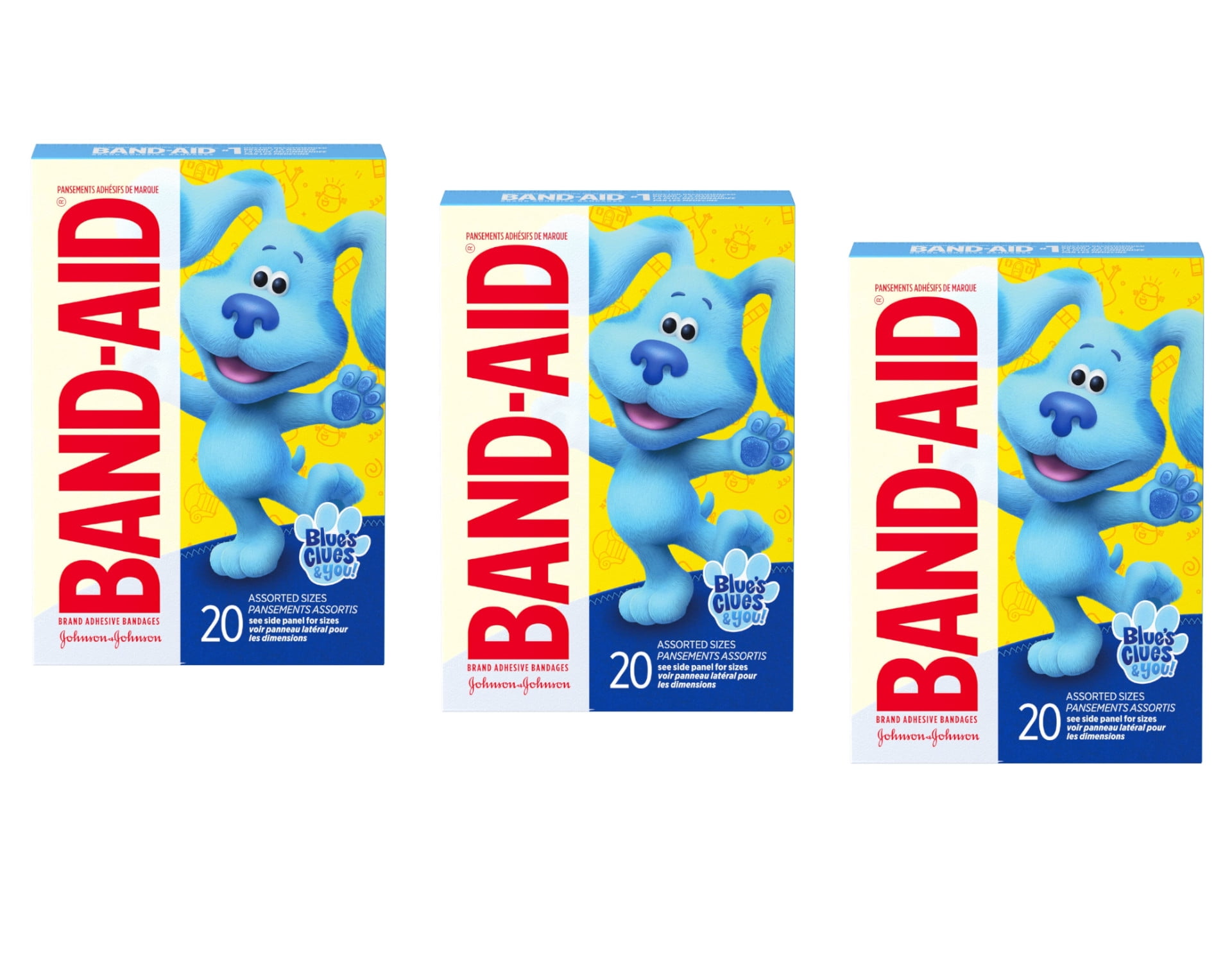 Band-Aid Brand Bandages, Nickelodeon Blue's Clues & You, 20 ct (Pack of 3)
