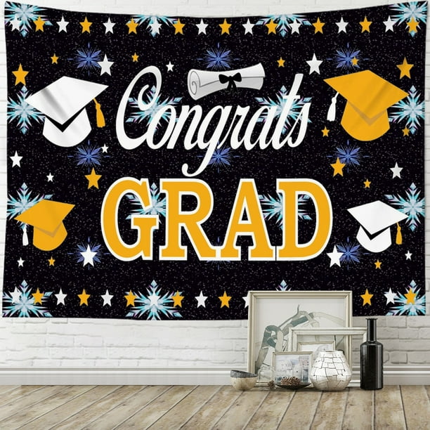 Graduation Backdrop Banner Maroon Large Congrats Grad Party Supplies ...