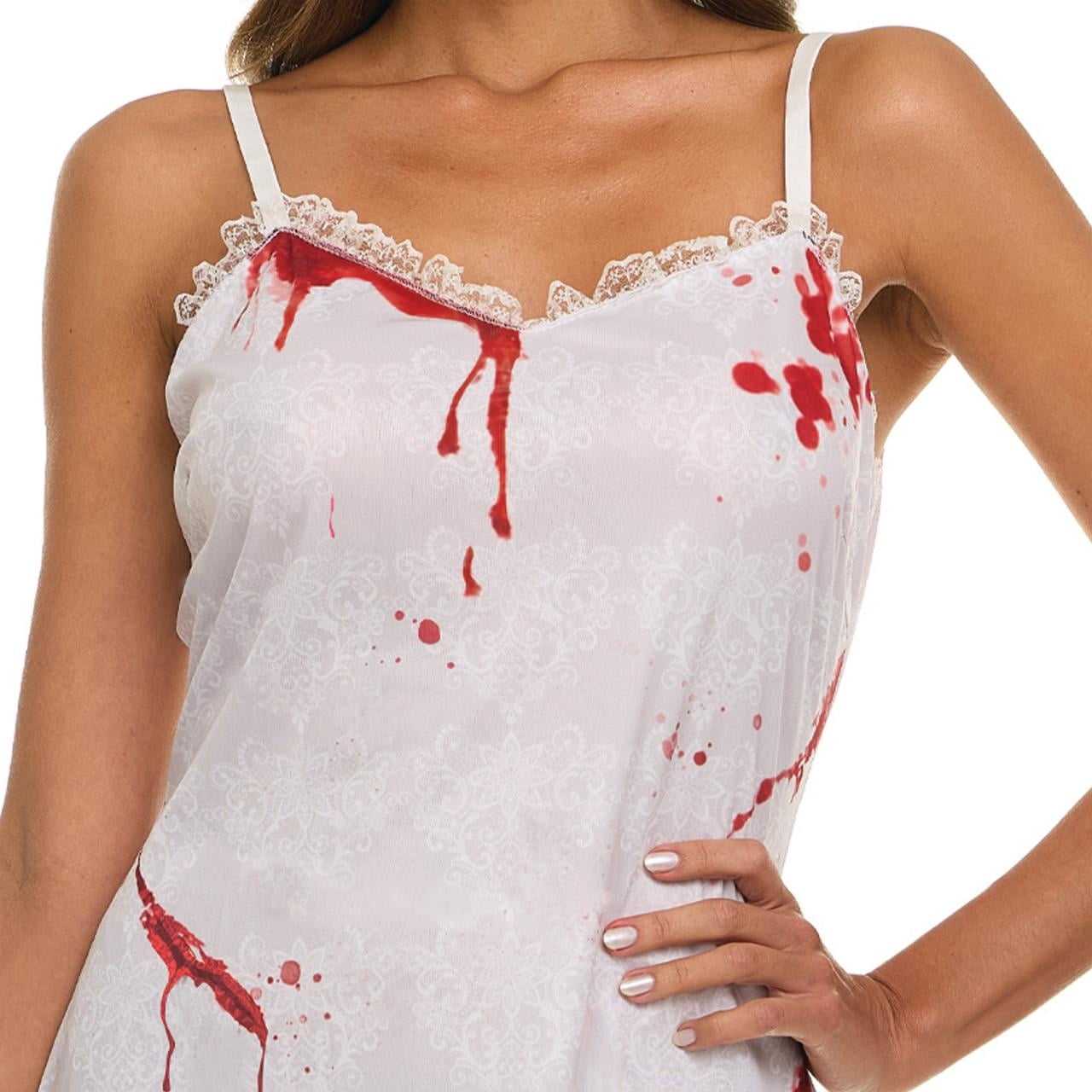 Scary Bloody Dress Costume Accessory for Adults, White and Red, L/XL, Halloween by Way To Celebrate