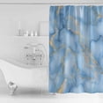 thumbnail image 2 of Marble Texture Shower Curtain Set ，Waterproof Fabric Shower Curtains Blue Gold Abstract Gradient Art Shower Curtains for Bathroom,Bathroom Decor 72"x84", 2 of 6