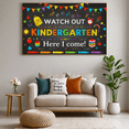 thumbnail image 7 of Colorful Chalkboard Style Backdrop Banner with School Elements for Kindergarten Celebration Party Supplies Photography Props Decorations Kids Back - to - School Event First Day of Kindergarten Decor, 7 of 7