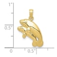 thumbnail image 5 of Diamond2Deal 10K Yellow Gold Double Manatee Pendant for Women (L- 0.95 inch, W-0.6 inch), 5 of 6