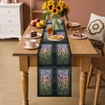 thumbnail image 2 of Stained Glass Table Runner 72 Inches, Vintage Abstract Botanical Plant Bed Runner Dresser Scarves Tabletop for Indoor Outdoor Parties/Ceremony/Banquet, 13" x 72", 2 of 8