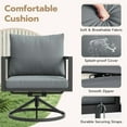 thumbnail image 4 of MRUAKA 4-Piece Outdoor Patio Conversation Set, Metal Frame Furniture Sofa with Armchairs & Coffee Table, Weather-Resistant Cushions for Balcony, Deck, Poolside Gray, 4 of 9