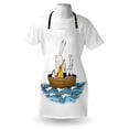 thumbnail image 3 of Kids Apron Cartoon Style Hare Family and a Hedgehog on a Sea Adventure Little Birds and Lantern, Unisex Kitchen Bib Apron with Adjustable Neck for Cooking Baking Gardening, Multicolor, by Ambesonne, 3 of 3