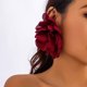 thumbnail image 1 of Pendientes de flores grandes de tela exagerada con sentido del diseño de joyas de Europa y Estados Unidos, pendientes de flores de simulación de nicho, 1 of 5