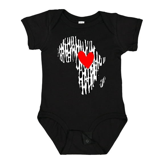 Inktastic Black History Month Ink Print African Heart Boys or Girls Baby Bodysuit