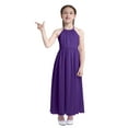 thumbnail image 6 of iEFiEL Girls Chiffon Scoop Neck Flower Girl Dress Wedding Bridesmaid Birthday Party Dress Purple 12, 6 of 7