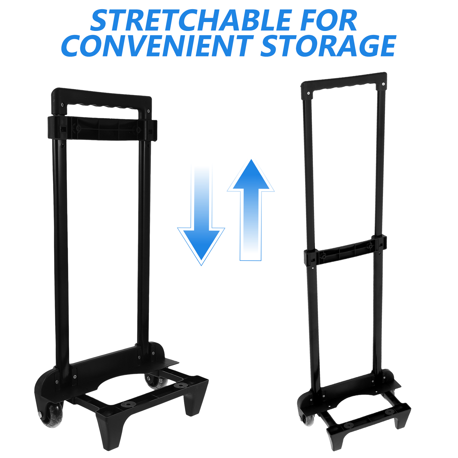 Worgeous 3pcs Heavy Duty Hand Truck with Wheels Ergonomic Handle High Strength Aluminum for Shopping Travel Office Foldable for Space Saving