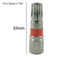 thumbnail image 2 of 4 Pcs Magnetic T6-T40 Hex Head Screw Driver Bit 1/4inch Hex Shank 25mm Spanner, 2 of 10
