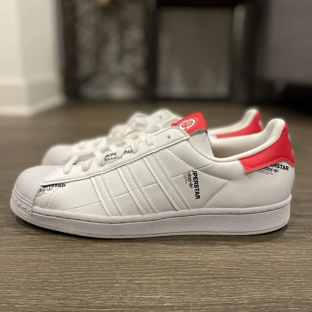 Ad-id-as Originals Superstar Cloud White/Vivid Red GV7672 Men’s Sz 11.5