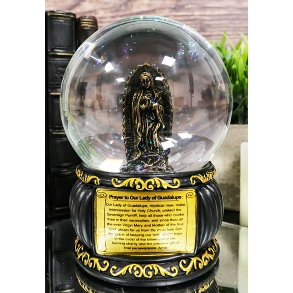 Catholic Our Lady Of Guadalupe Mother Mary Blessed Virgin Water Globe Figurine