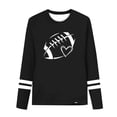 thumbnail image 4 of Girls Black Long Sleeve Soccer Heart Graphic Tee Soft Athletic Comfortable Top Crewneck Relaxed Fit T-Shirt,Size 3-4 T, 4 of 6