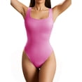 thumbnail image 3 of xiaxaixu Justaucorps pour Femmes, Débardeur Aguichant Côtelé Sans Manches Col Carré, 3 of 9