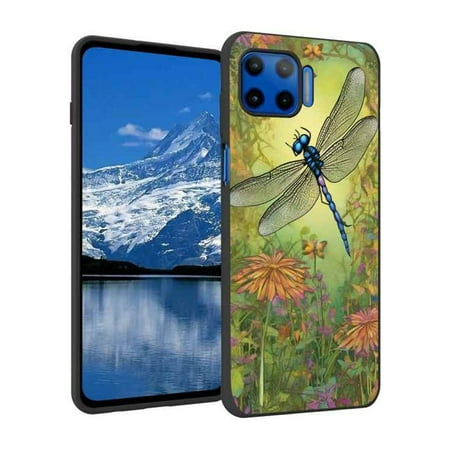 Mystical-dragonfly-gardens-4 Phone Case, Degined for Moto G 5G Plus Case Men Women, Flexible Silicone Shockproof Case for Moto G 5G Plus