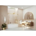 thumbnail image 3 of Glass Warehouse  56 in. - 60 in. x 60in. Frameless Bath Tub Sliding Shower Door Satin Brass Satin, 3 of 5