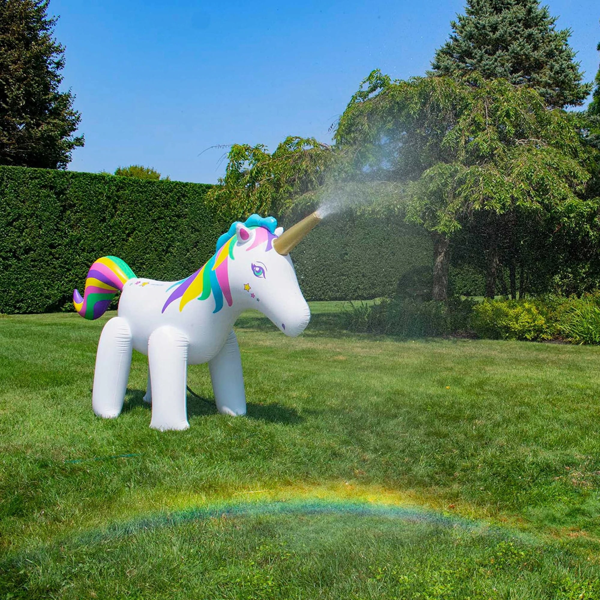 Swimline Rainbow Unicorn Outdoor Inflatable Lawn Sprinkler - 6'