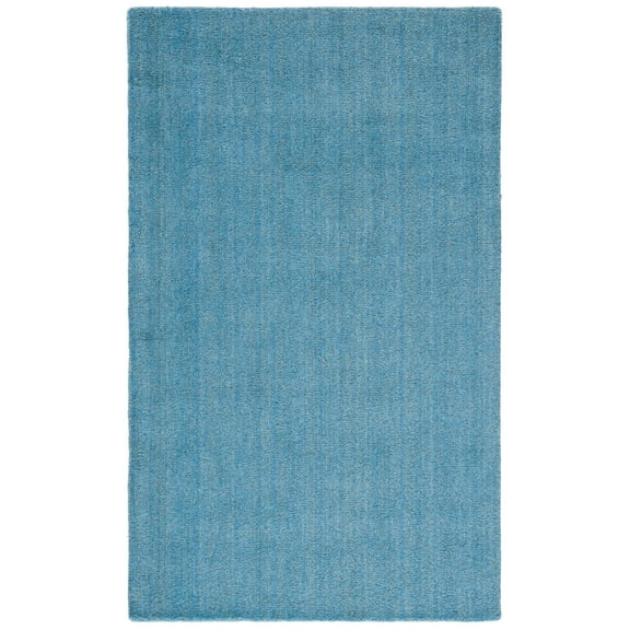 SAFAVIEH Himalaya Rachelle Solid Wool Area Rug, Blue, 3' x 5'