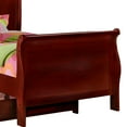 thumbnail image 2 of Benjara Twin Size Wooden Sleigh Bed with Twin Trundle, Cherry, 2 of 3